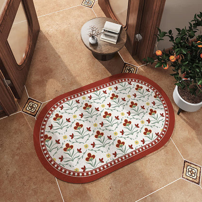 Anti-Rutsch-Badematte mit Vintage-Blumenmuster