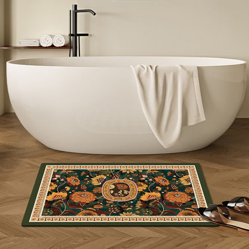 Diatom Mud Floral Anti-Rutsch-Bodenmatte mit Blumenmuster