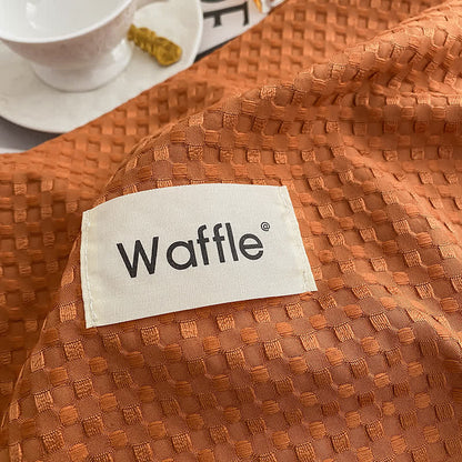 Bettwäscheset mit Waffelstruktur und einfarbiger Optik (4-teilig)