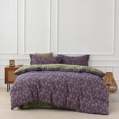 Wendebettwäscheset aus Baumwollgaze mit Blumenmuster (4-teilig)