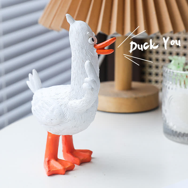 Lustiges Mittelfinger-Enten-Harz-Ornament