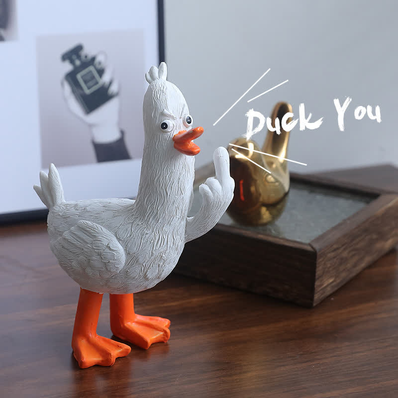 Lustiges Mittelfinger-Enten-Harz-Ornament