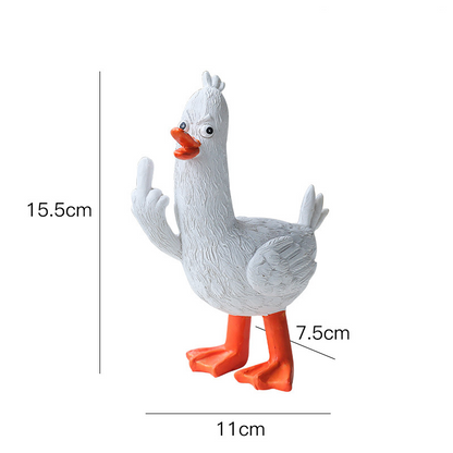 Lustiges Mittelfinger-Enten-Harz-Ornament