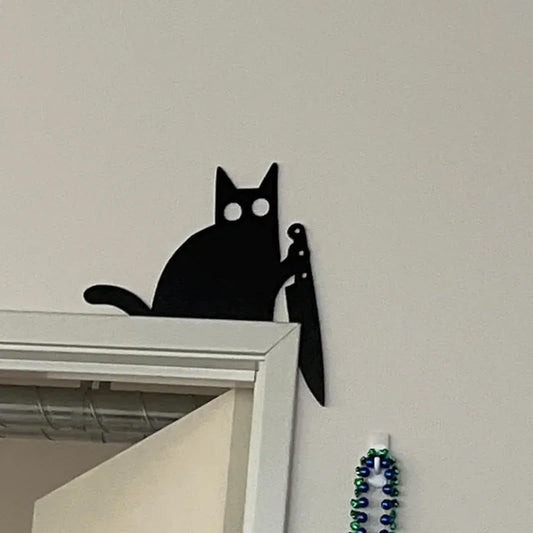 Türaufsatz aus Metall mit entzückender Katze als Heimdekor
