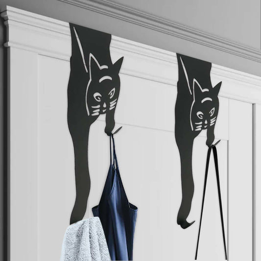 Türhaken mit schwarzer Katze