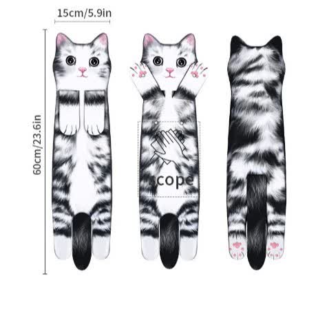 Handtuch mit Katzenmotiv zum Aufhängen für Küche und Bad