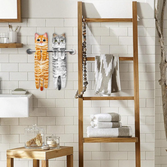Handtuch mit Katzenmotiv zum Aufhängen für Küche und Bad
