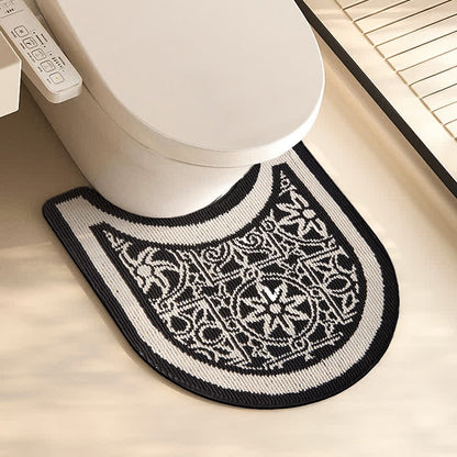 Rutschfester Toilettenvorleger aus Plüsch in U-Form