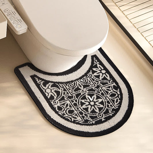 Rutschfester Toilettenvorleger aus Plüsch in U-Form