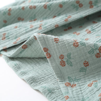 Kimono Rural Rose Pyjama-Set aus Baumwollgaze