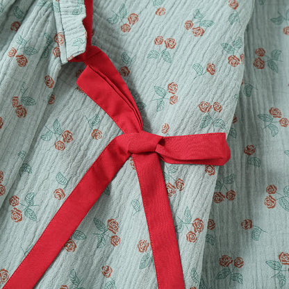 Kimono Rural Rose Pyjama-Set aus Baumwollgaze
