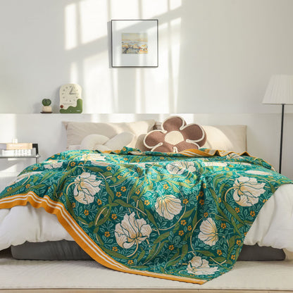 Elegante, weiche Decke aus reiner Baumwolle im pastoralen Stil