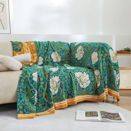 Elegante, weiche Decke aus reiner Baumwolle im pastoralen Stil