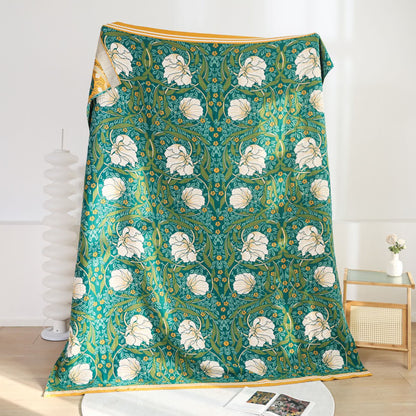 Elegante, weiche Decke aus reiner Baumwolle im pastoralen Stil