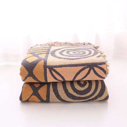 Wendesteppdecke aus Baumwollgaze im Bohemian-Stil mit geometrischem Muster