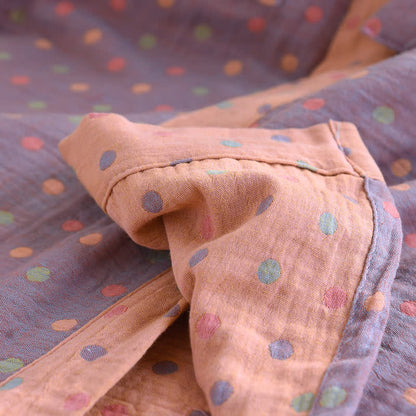 Kimono-Bademantel aus Baumwollgaze mit bunten Punkten