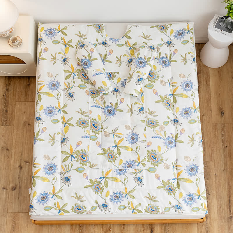 Tragbare Kissendecke mit Blumenmuster und Ärmeln