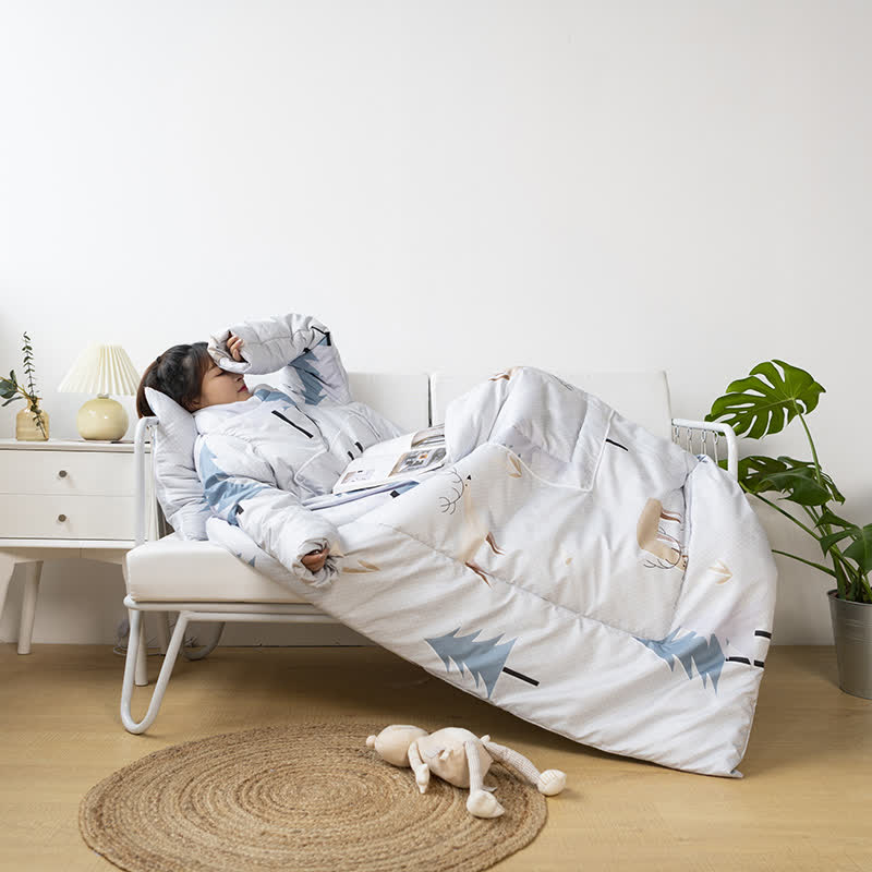 Funktionelle tragbare Kissendecke mit Ärmeln