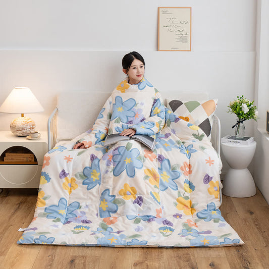 Tragbare Steppdecke mit floralem Muster