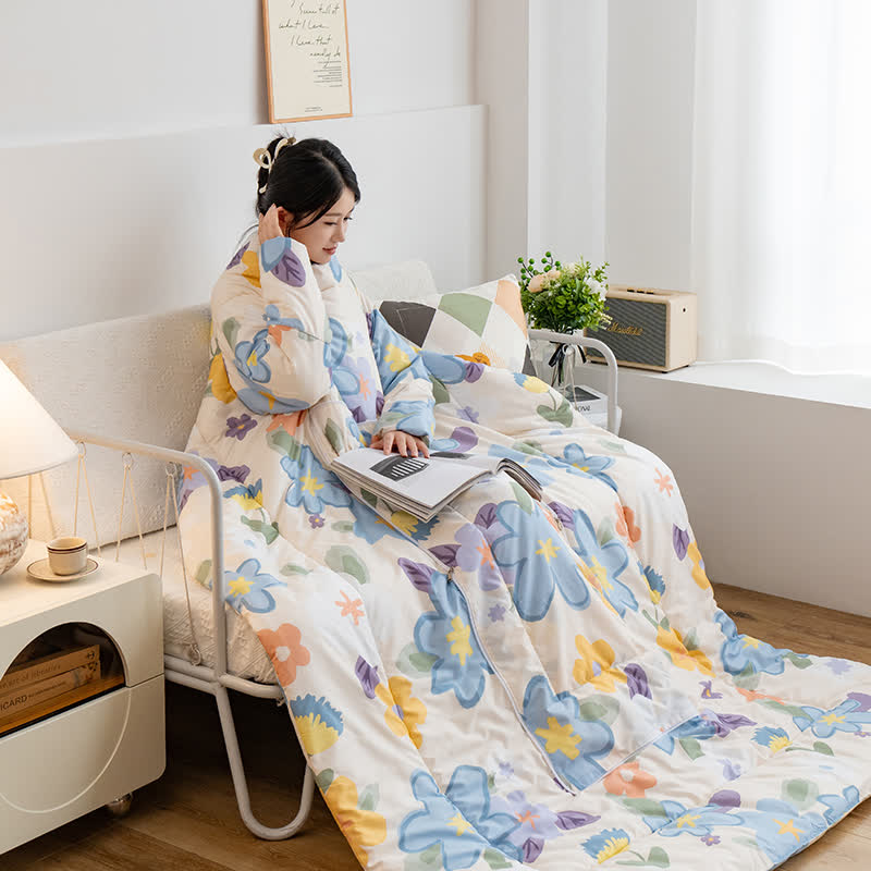 Tragbare Steppdecke mit floralem Muster