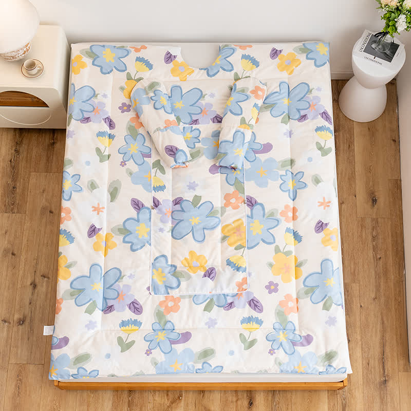 Tragbare Steppdecke mit floralem Muster