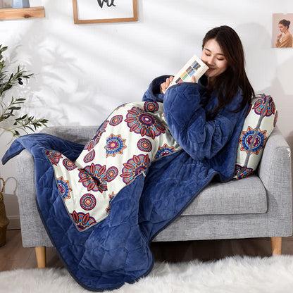 Retro Fleece Funktionskissen Tragbare Steppdecke