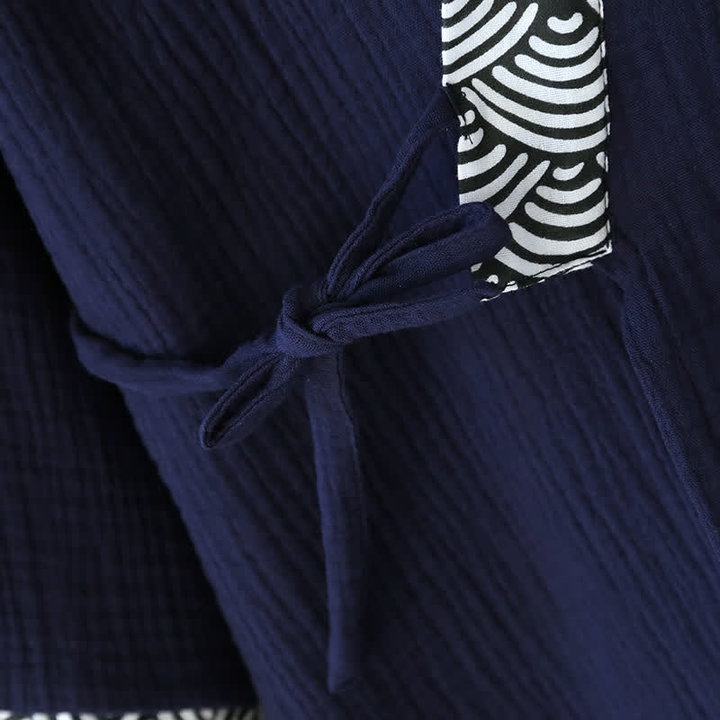 Neutrales Kimono-Pyjama-Set aus Baumwollgaze