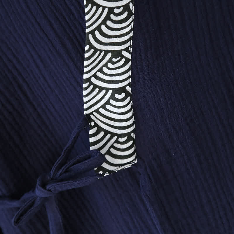 Neutrales Kimono-Pyjama-Set aus Baumwollgaze