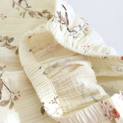 Ländliches Pyjama-Set aus Baumwollgaze-Jacquard