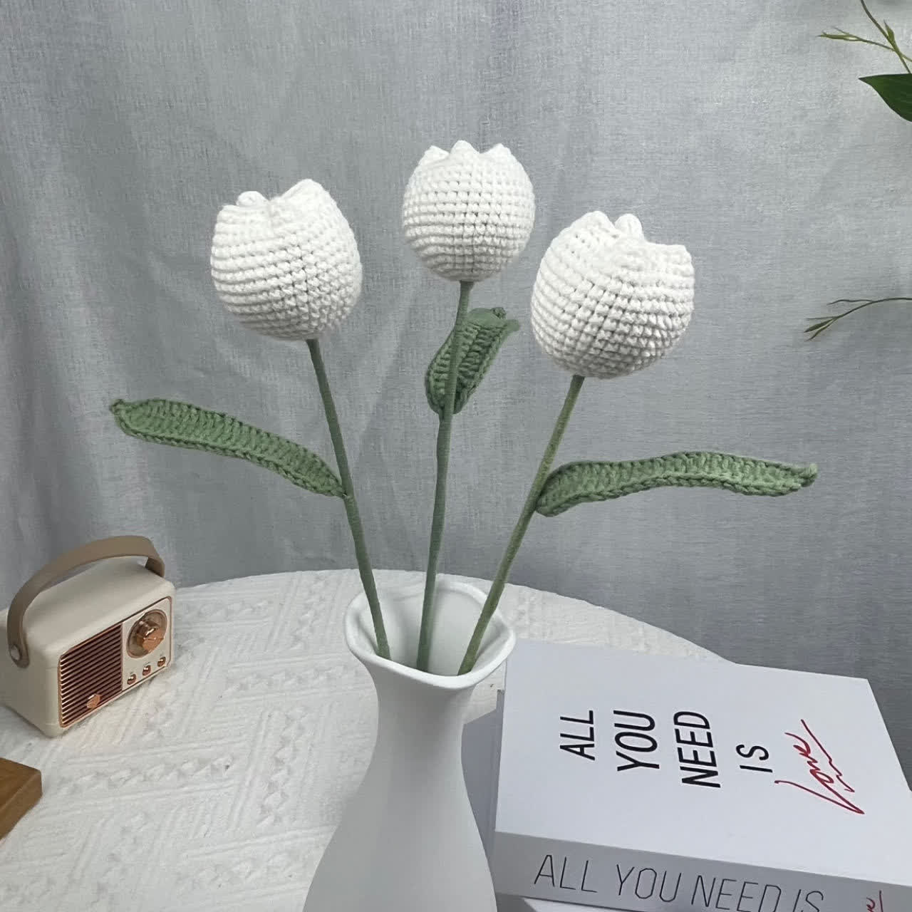Künstlicher Tulpenstrauß, Heimdekoration, Ornament (3 Stück)