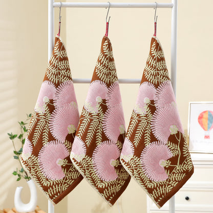 Küchentuch aus Baumwollgaze-Jacquard mit Retro-Blumenmuster