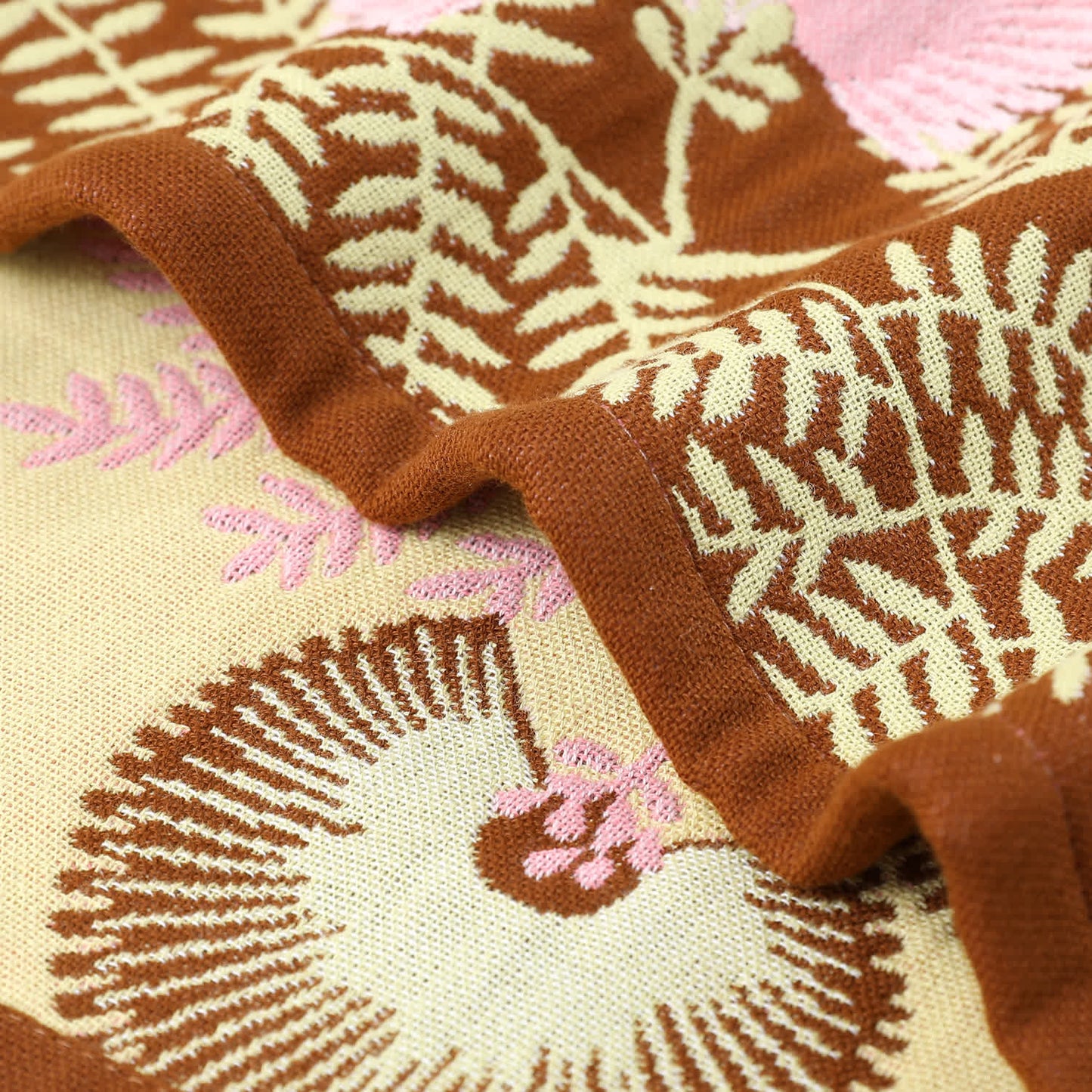 Küchentuch aus Baumwollgaze-Jacquard mit Retro-Blumenmuster