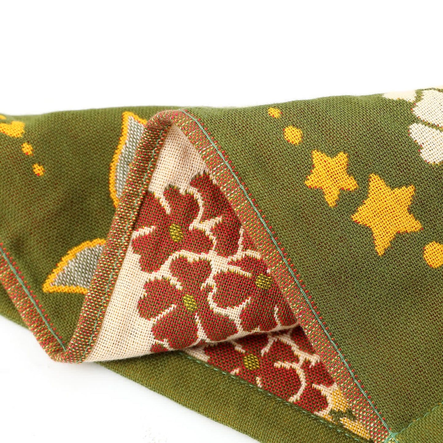 Küchentuch aus Baumwollgaze-Jacquard mit Retro-Blumenmuster