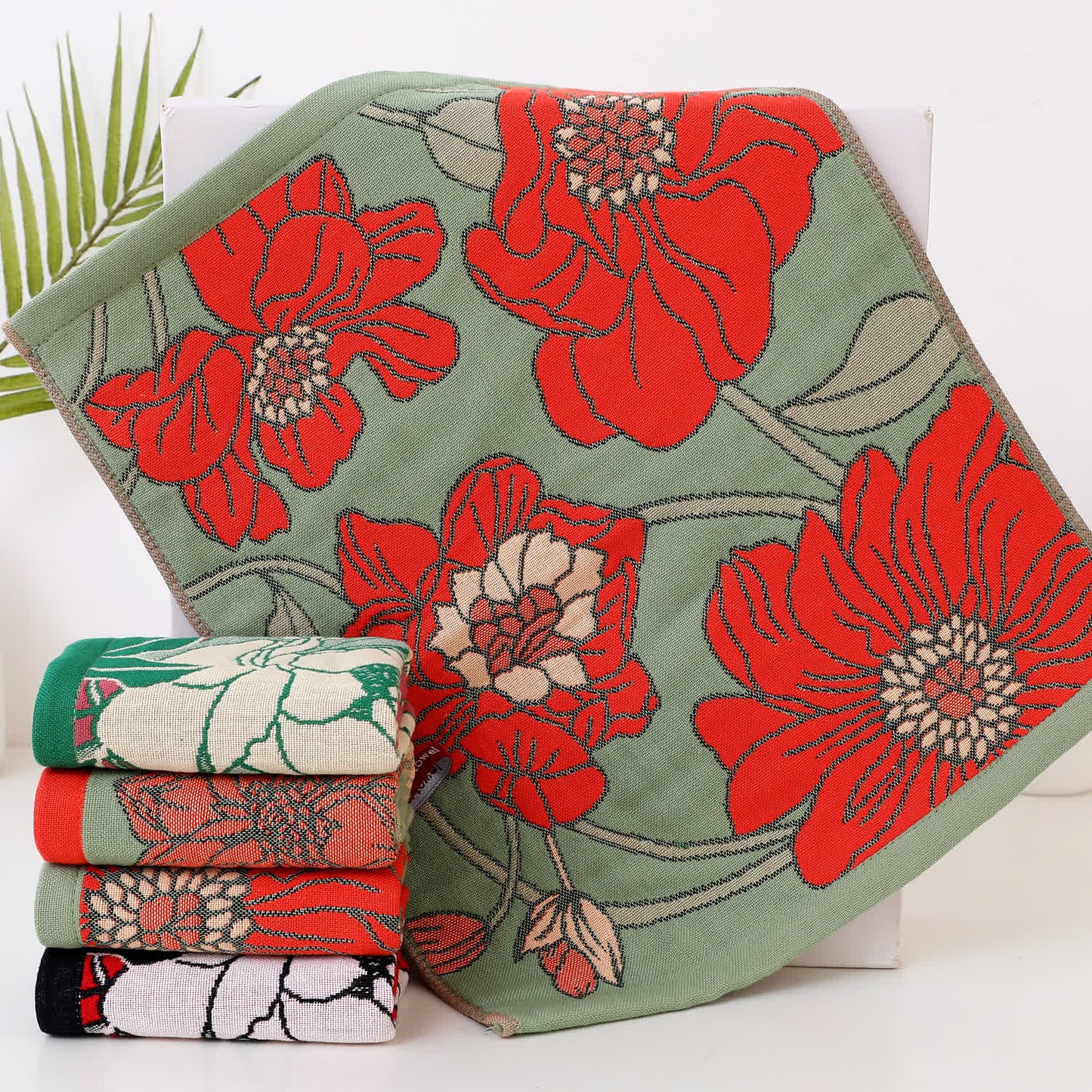 Weiches Küchentuch aus Baumwollgaze mit Blumenmuster