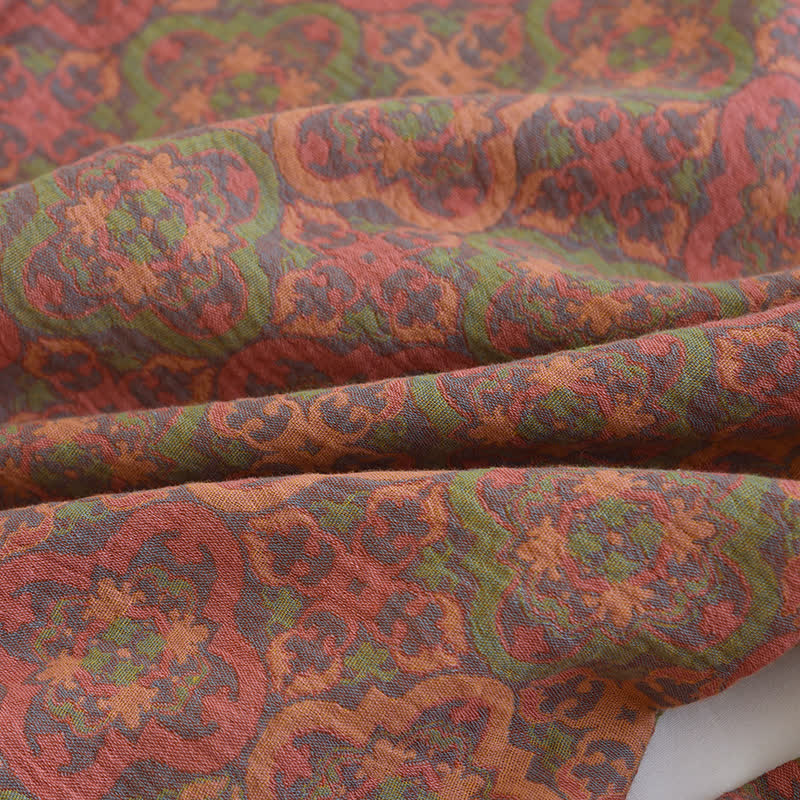 Loungewear-Set aus Baumwollgaze im Retro-Jacquard-Stil