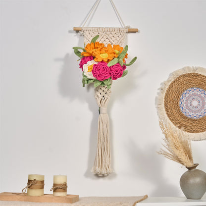 Handgefertigter gestrickter Blumenstrauß, Heimdekoration (12 Stück)