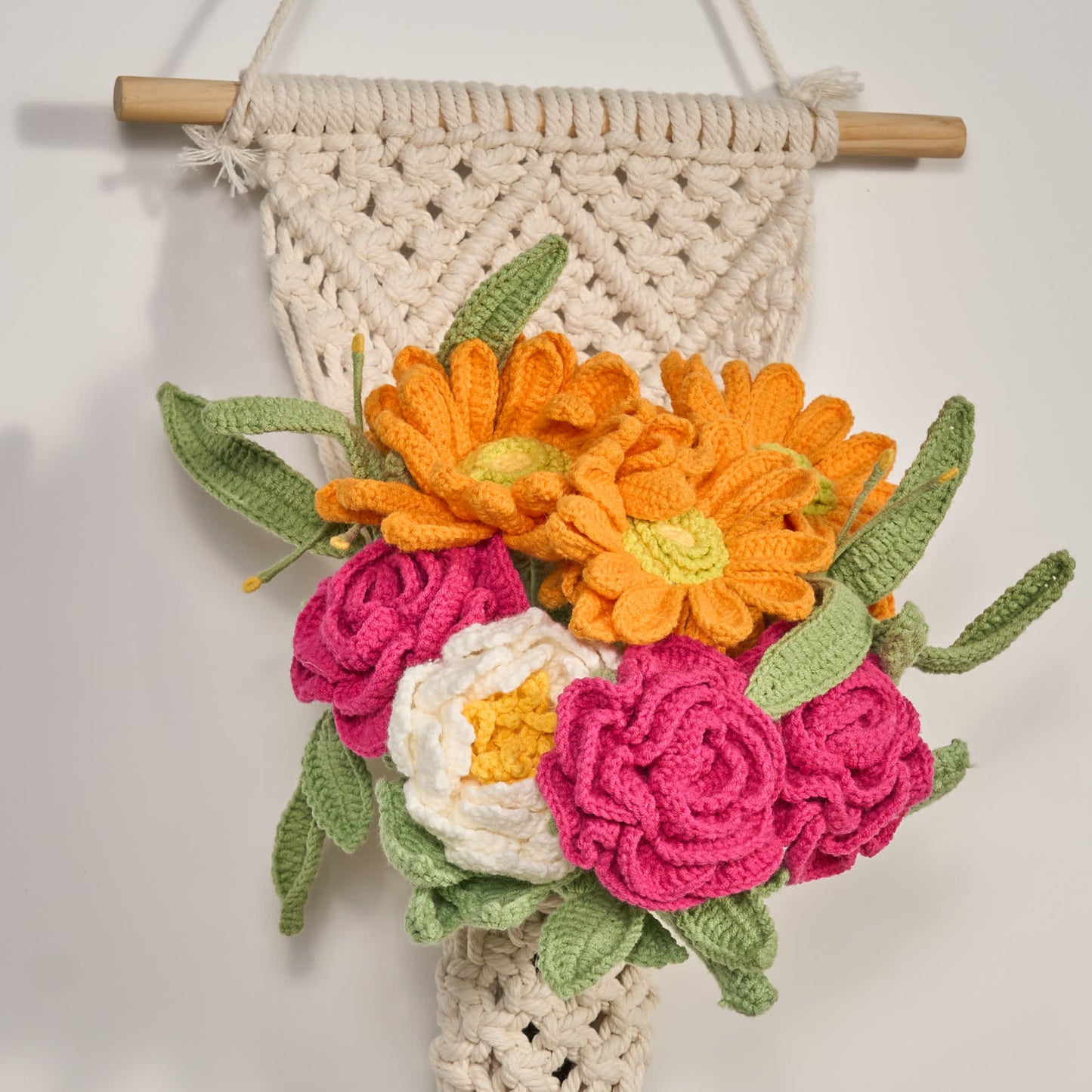 Handgefertigter gestrickter Blumenstrauß, Heimdekoration (12 Stück)