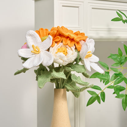 Handgefertigtes Häkelblumen-Ornament (12 Stück)