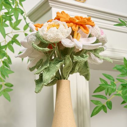 Handgefertigtes Häkelblumen-Ornament (12 Stück)