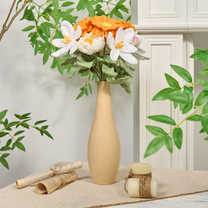 Handgefertigtes Häkelblumen-Ornament (12 Stück)