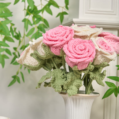 Handgemachte gehäkelte Rosen-Kunstblumen (12 Stück)