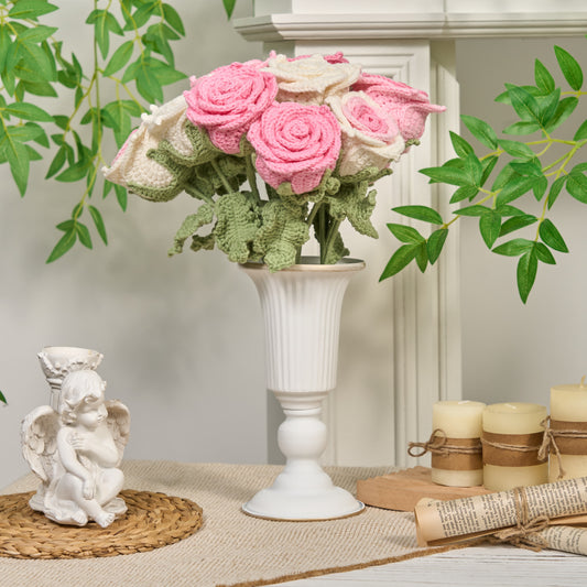 Handgemachte gehäkelte Rosen-Kunstblumen (12 Stück)