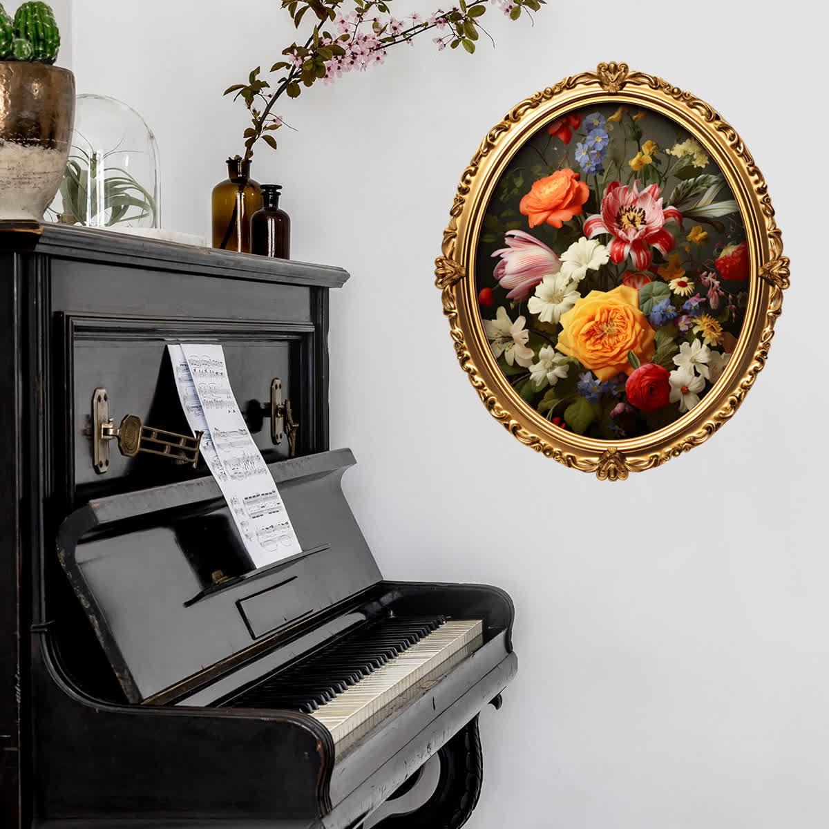 Selbstklebende Wandaufkleber „Vintage Blumen“