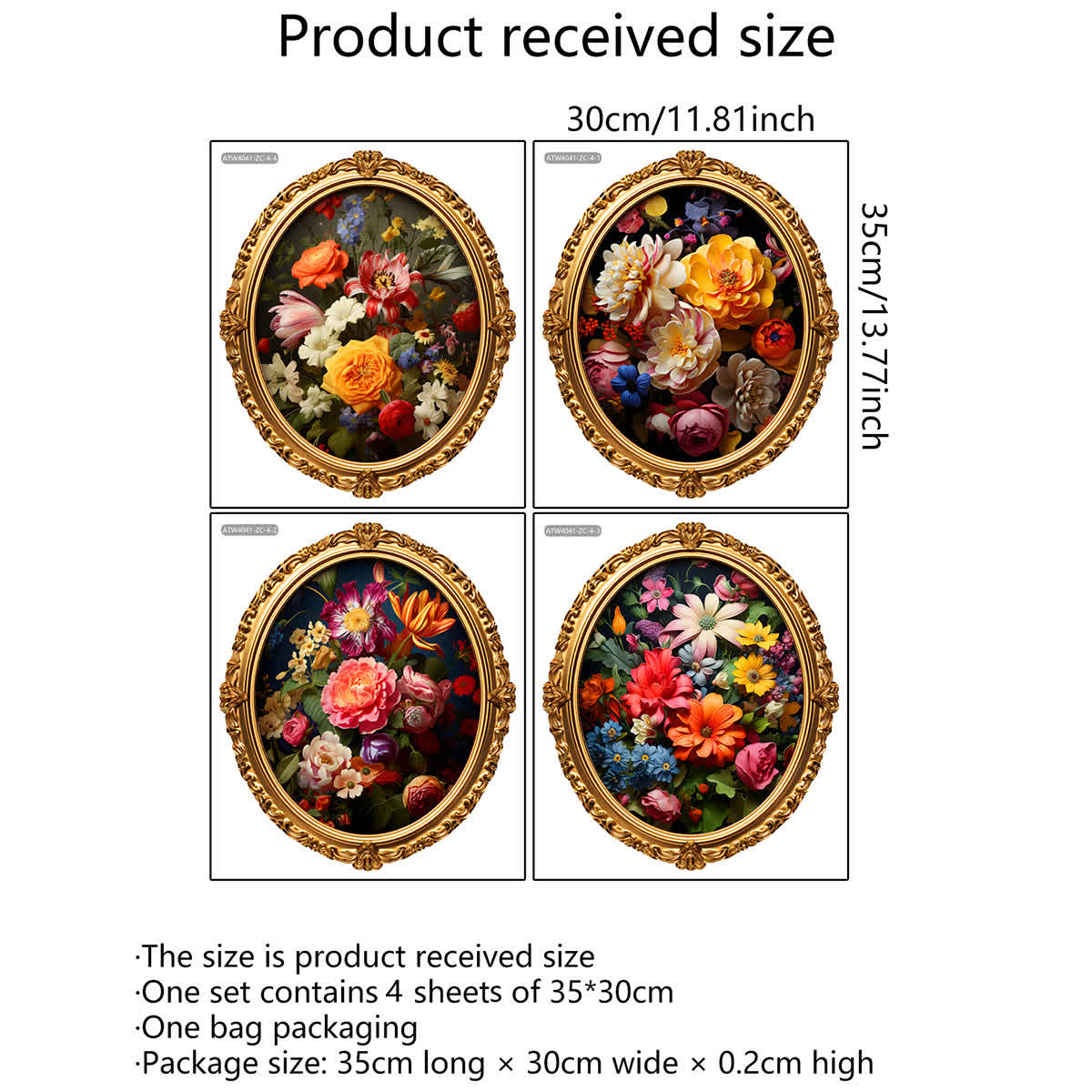 Selbstklebende Wandaufkleber „Vintage Blumen“