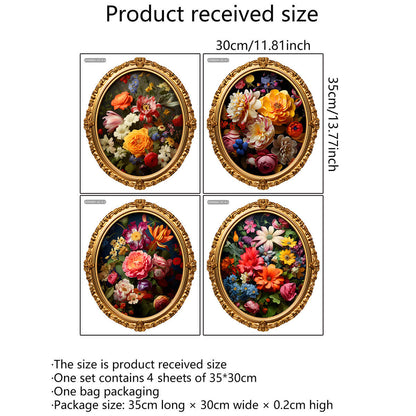 Selbstklebende Wandaufkleber „Vintage Blumen“