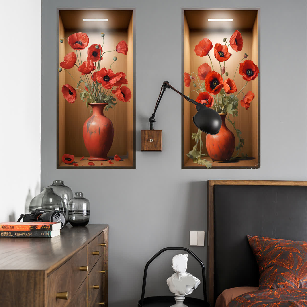 3D Blumen Wandaufkleber Hintergrunddekoration