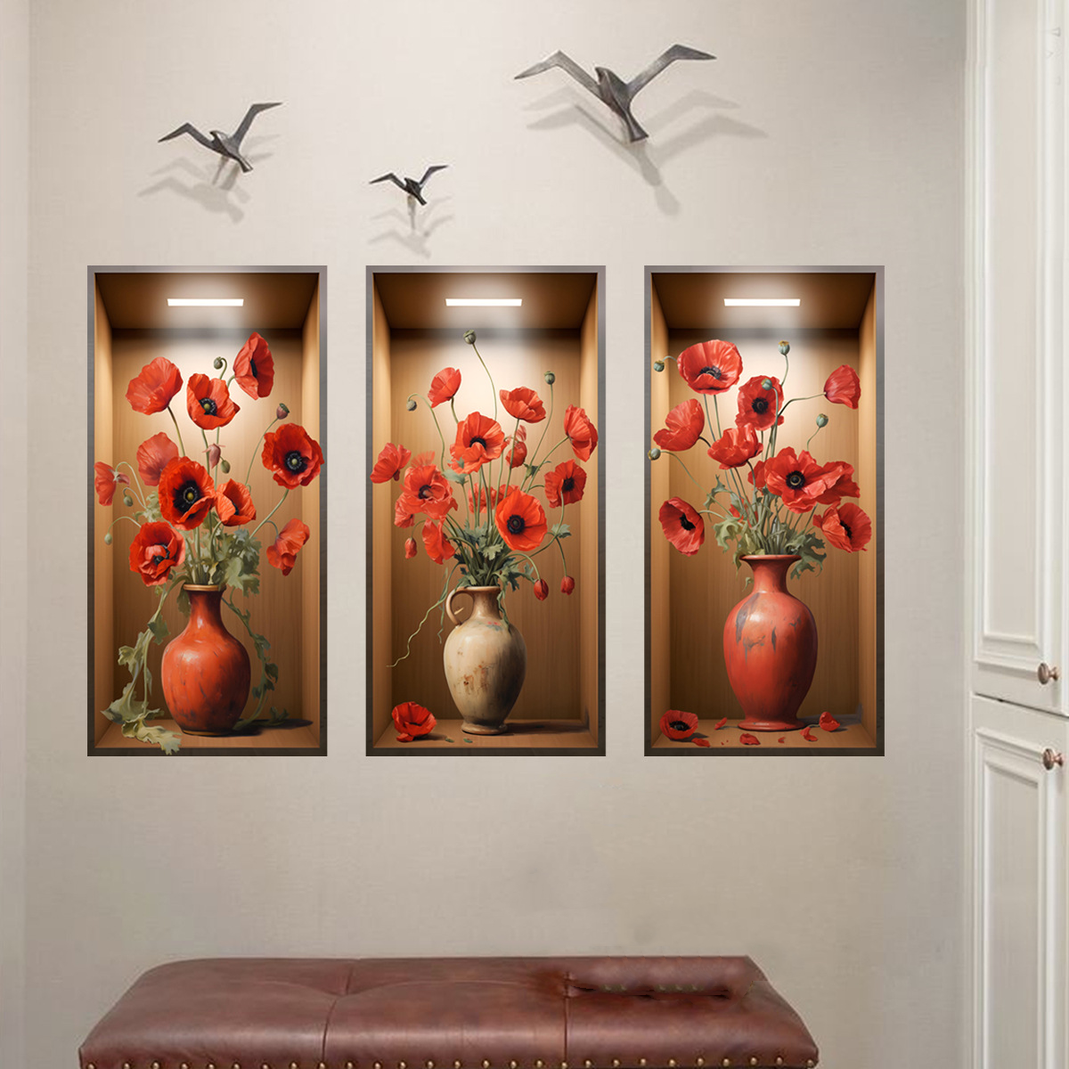 3D Blumen Wandaufkleber Hintergrunddekoration