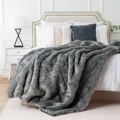 Winter Luxuriöse Kunstfell-Überwurfdecke