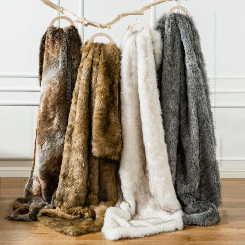 Winter Luxuriöse Kunstfell-Überwurfdecke