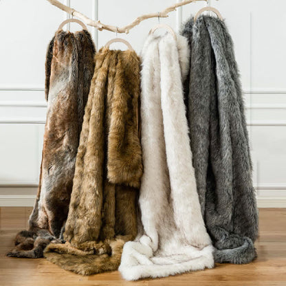 Winter Luxuriöse Kunstfell-Überwurfdecke